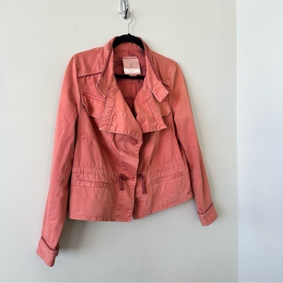 Anthropologie-Hei Hei Salmon Anorak Lightweight Cargo Jacket. - Picture 5 of 10
